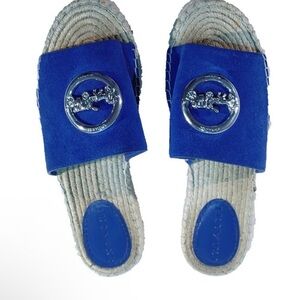 Coach Blue Espadrille Slides